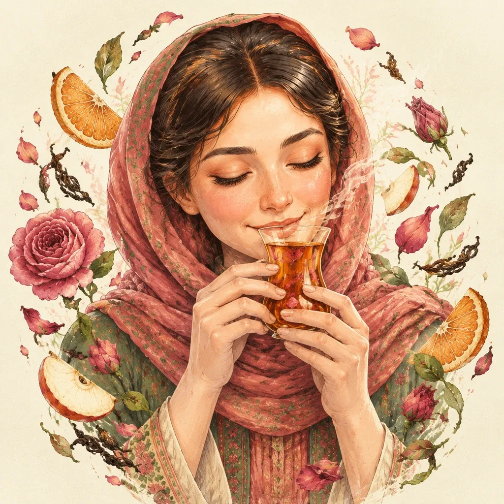دمنوش پرتقال و گل‌رز 5
