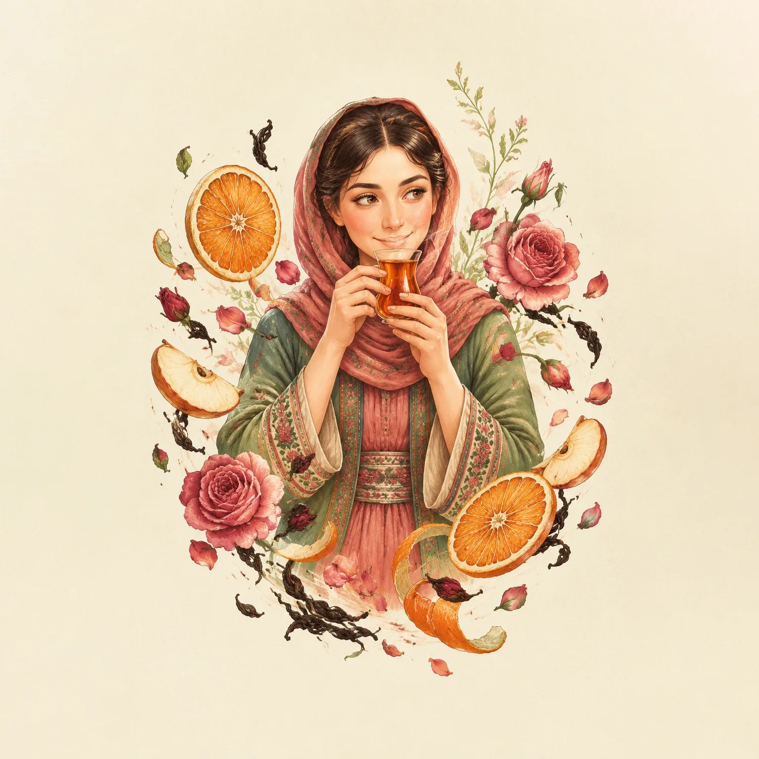 دمنوش پرتقال و گل‌رز